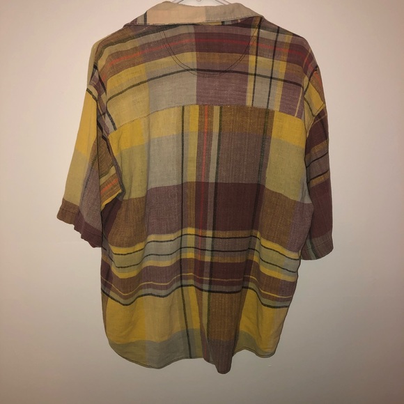 Vintage 90s Plaid Button Down Short Sleeve Top - Picture 5 of 5